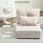 Chaise longue, canapé-lit pliant rembourré avec dossier réglable, beige