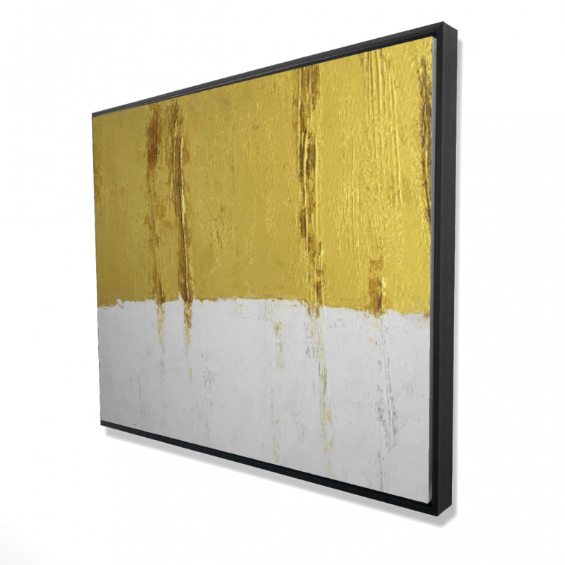 Impression sur toile à rayures dorées