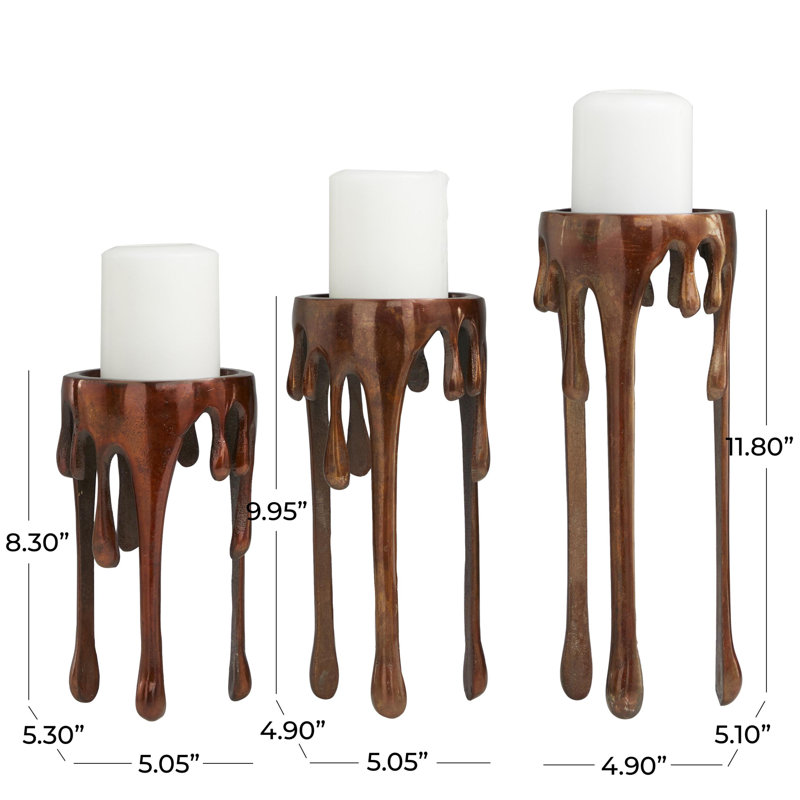 Moderna 11.80'' H Aluminum Tabletop Candlestick, Copper