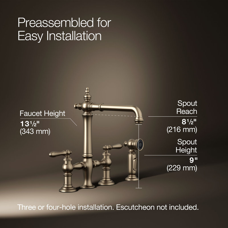 Artifacts® Bridge Faucet, Vibrant Brushed Bronze, Lever Handle