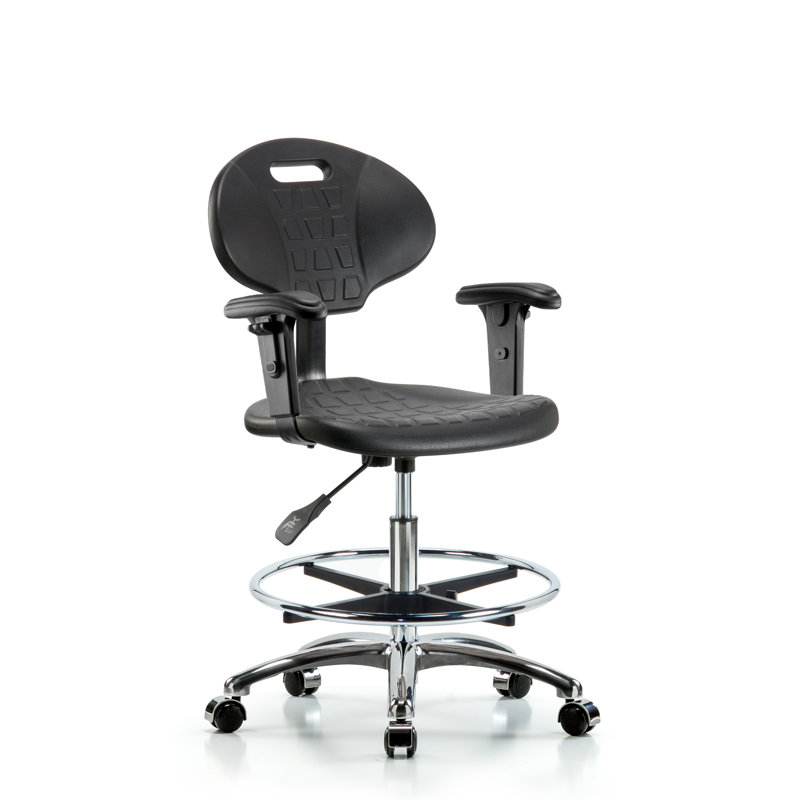 Ballew Drafting Chair, Casters, Black