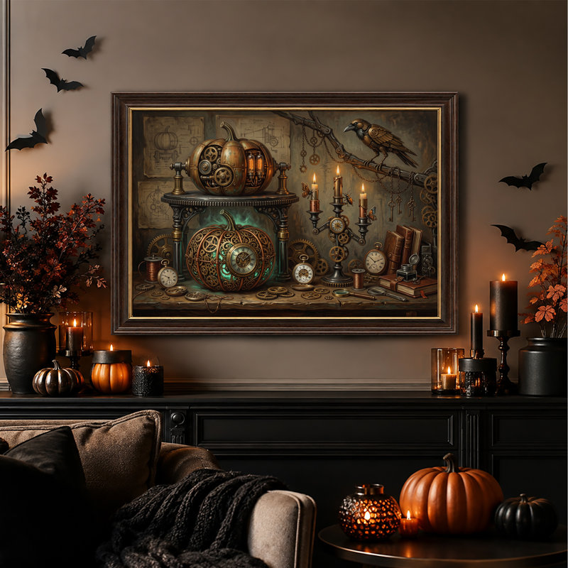 Art mural sur toile d'Halloween Steampunk, H 16 po x l 24 po