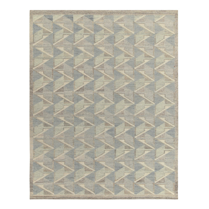Scandinavian Wool Geometric Area Rug, Rectangle 6' x 9'