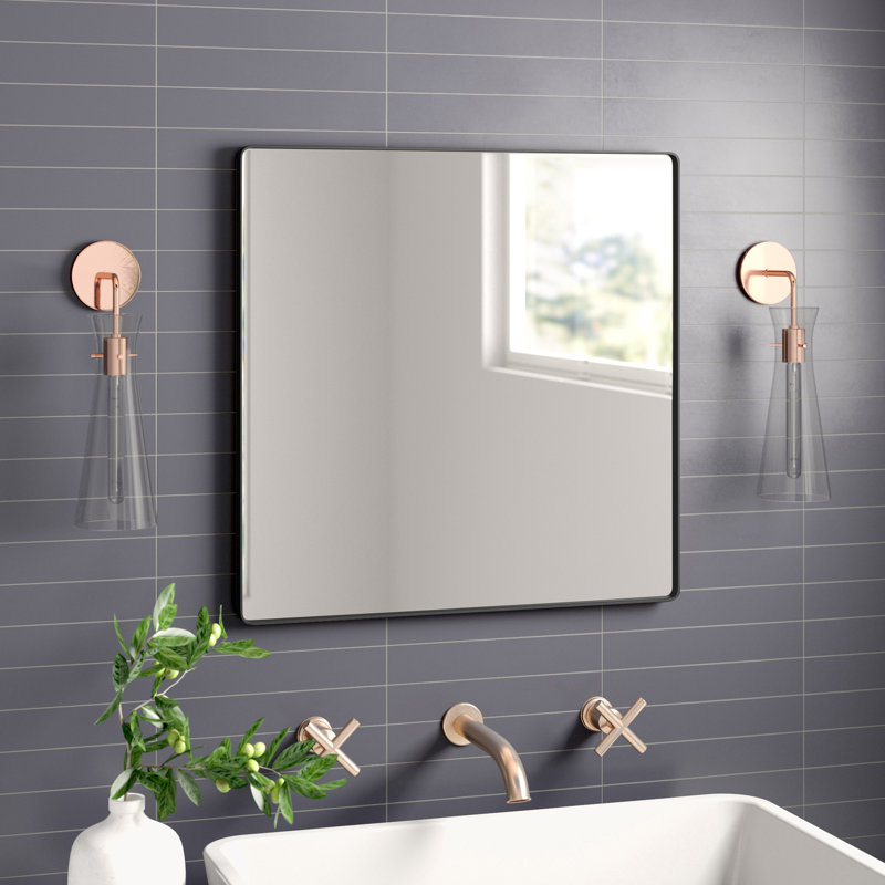 Miroir mural rond Kye - noir, Noir, 24" x 30"