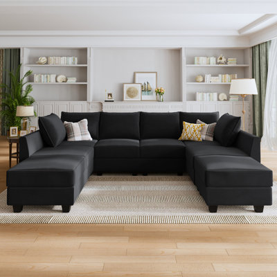 Tremee Upholstered Reversible Sectional with Plastic Legs