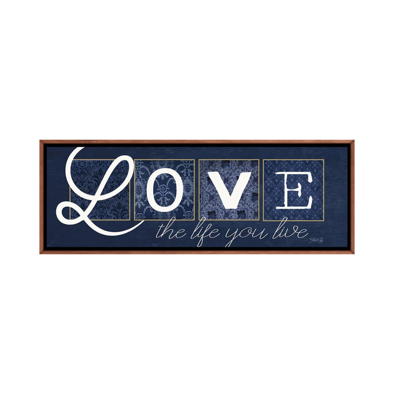 Love The Life You Live by Marla Rae - Panoramic Print on Canvas, Brown Floater Frame, 121.92 cm H x 40.64 cm W