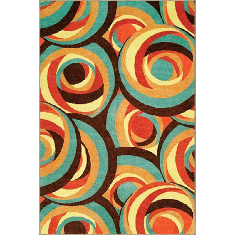 Tapis multicolore à motif géométrique en spirale à motif géométrique, Tapis de couloir 3 pi 3 po x 9 pi 10 po