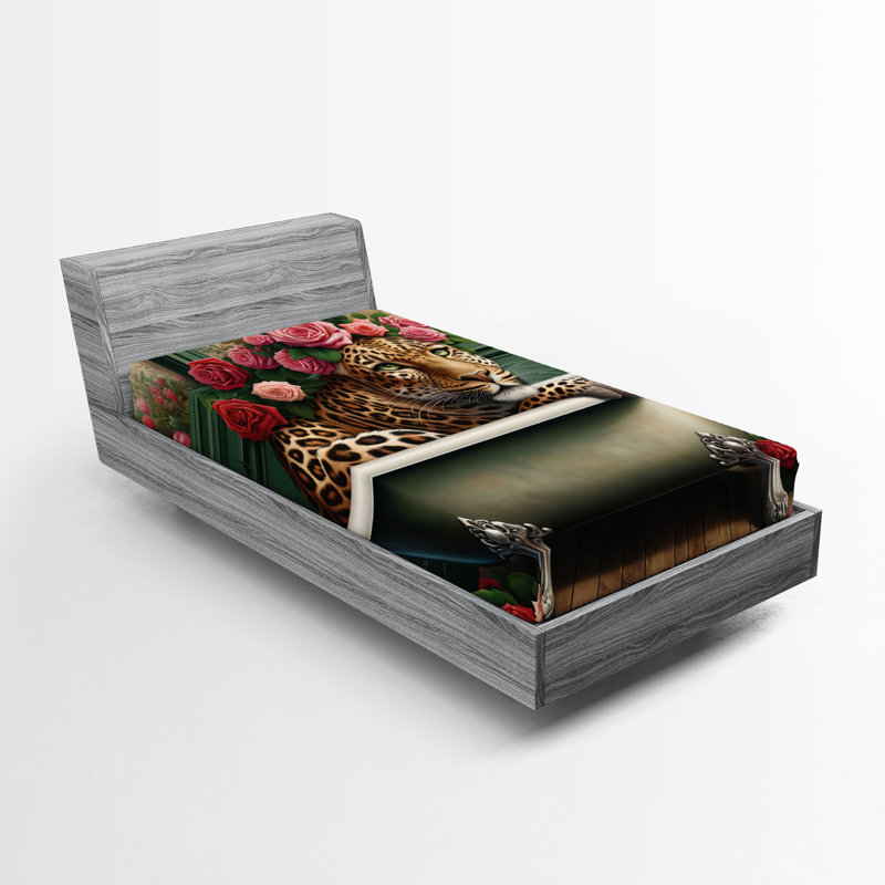 Microfiber Floral Fitted Sheet, Twin Fitted Sheet