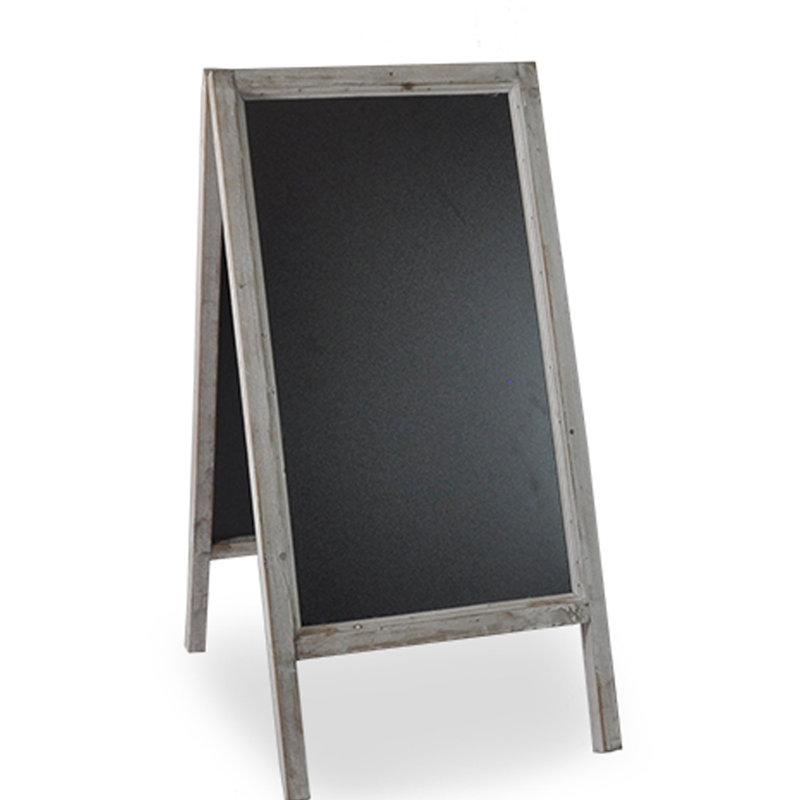 Tableau noir en bois pliable, Gris fumé, H 2 pi 2 po x l 1 pi 9 po