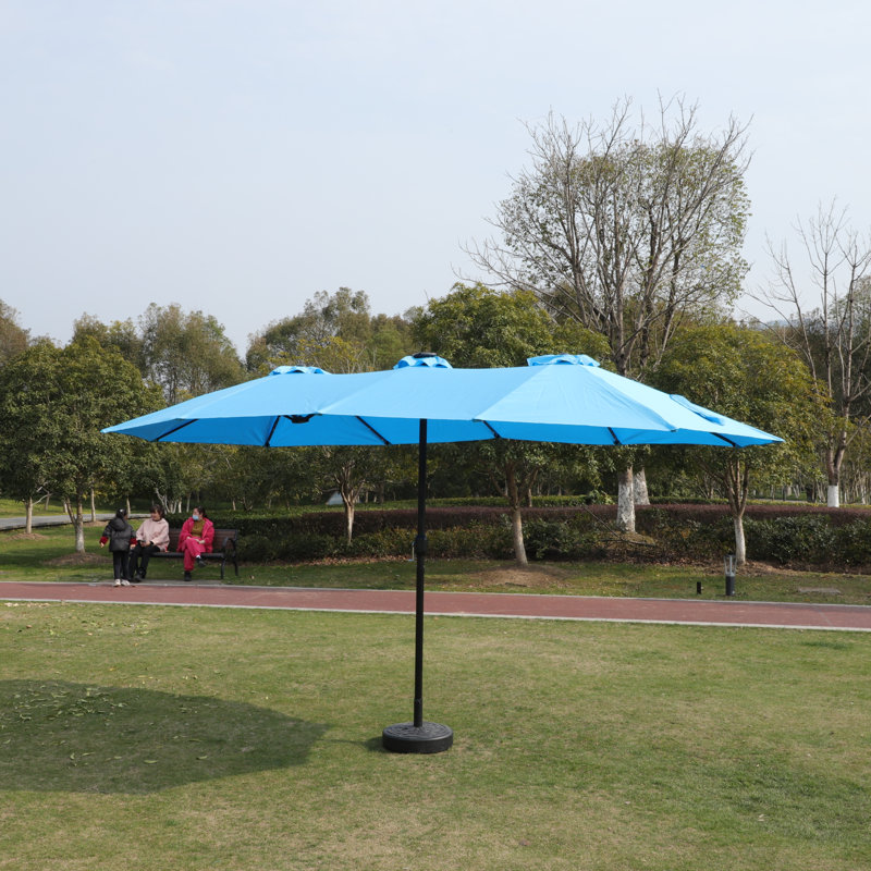 Parasol de marché pour terrasse double 15X9ft, Bleu
