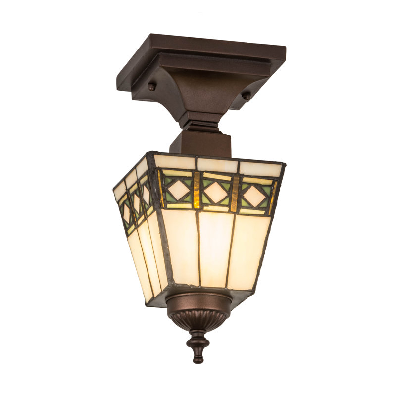 Plafonnier semi-encastré géométrique 5,25 po à 1 lumières unique