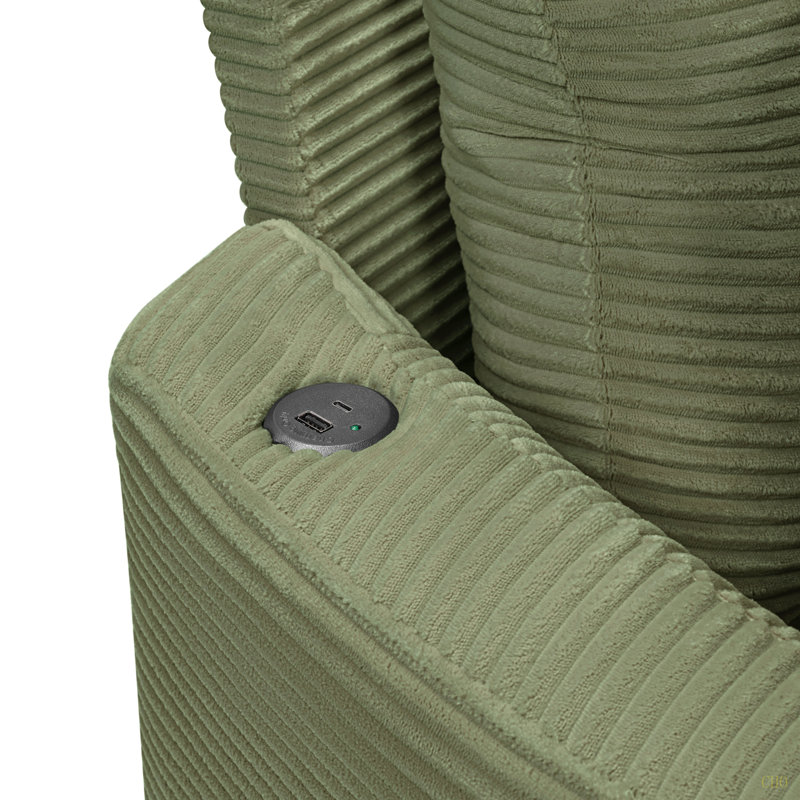 Très grand canapé-lit double avec méridienne 102,3 po et canapé-lit rembourré avec siège profond et ports USB pour le salon