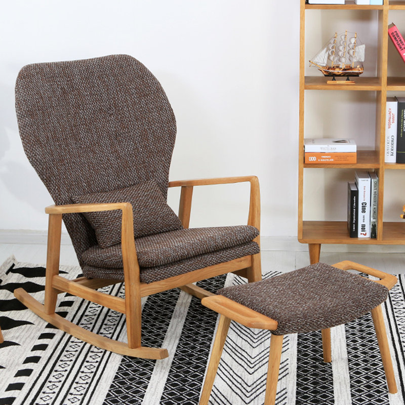 Chaise berçante en chêne, Brun grisâtre