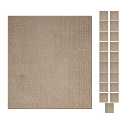 Geometric Machine Made Tufted Polyester Area Rug in Brown Set
