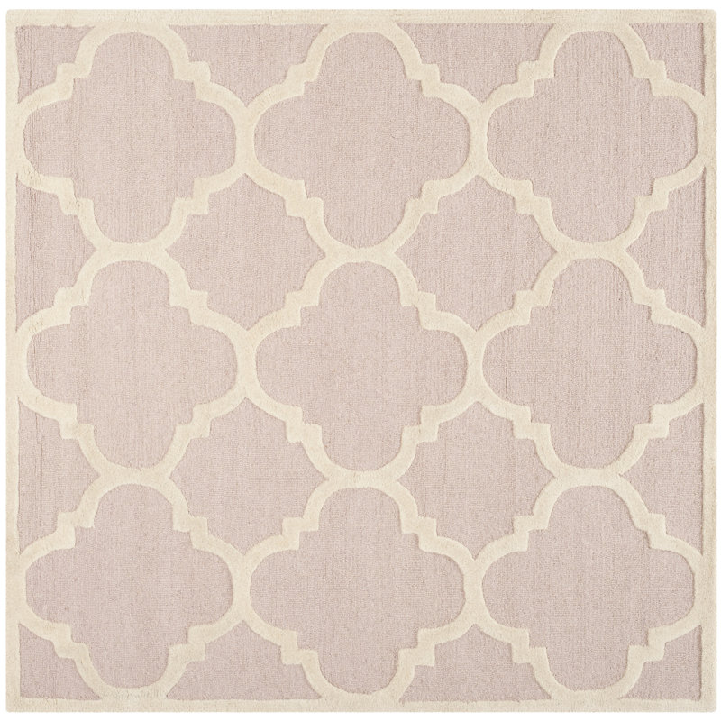Cannen Hand Tufted Wool Geometric Rug, Square 6'