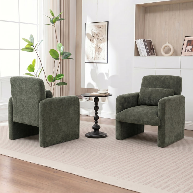 Modern Style Single Armchair, Green