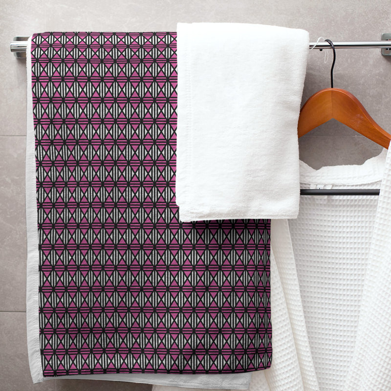 Serviette de bain à losanges, Rose