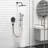 SR SUN RISE 12 Inch Slide Bar Shower System With Rain Shower Head And 6-Spray Handheld Combo, Wall Mounted Dual Shower Faucet With Pressure Balance Valve And Adjustable Slide Bar