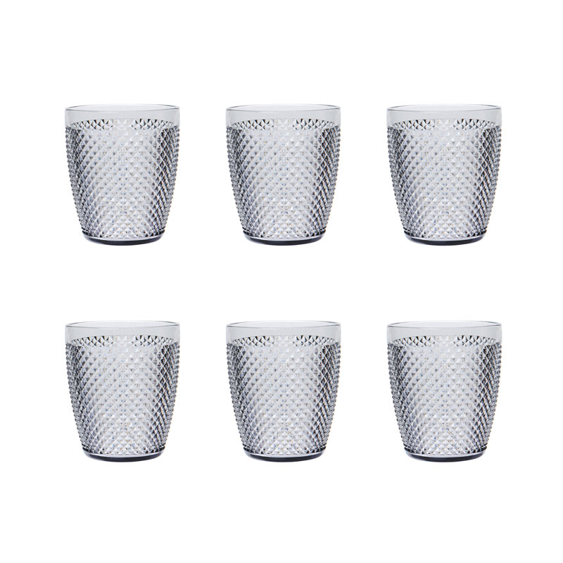Diamond 400ml Drinking Glass Set, Silver