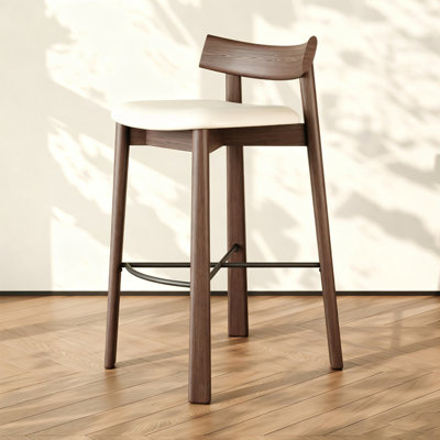 Chaise d'appoint à dossier bas en noyer (ensemble de 2)
