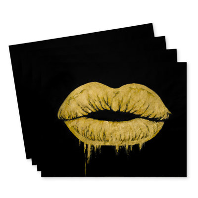 Golden Lips Polyester Bonniview Set of 4 - Home Decor