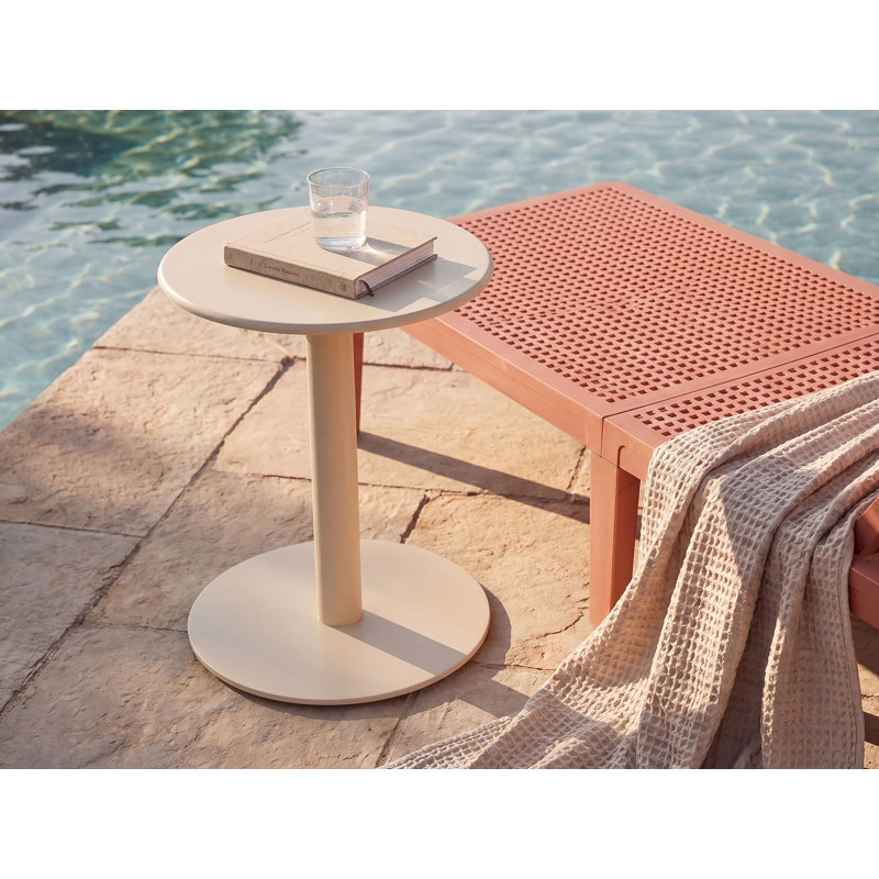 VITTUONE Round Steel Outdoor Coffee Table - 50 cm W 50 cm D