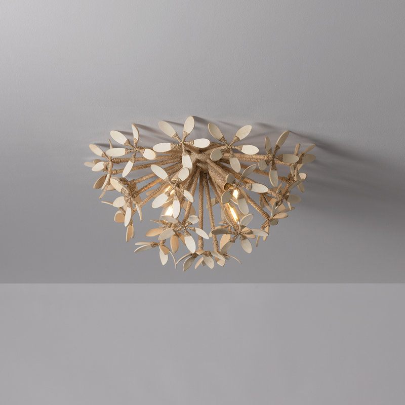 Corfu Semi Flush in Ivory Coco