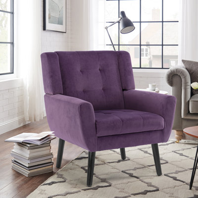 Tufted Upholstered Wide Back Armchair