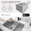 Undermount 25 inch Stainless Steel Double Bowl Workstation Kitchen Sink with Black Accessories