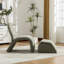 Chaises d'appoint avec repose-pieds de rangement, chaise moderne en chenille pour la maison