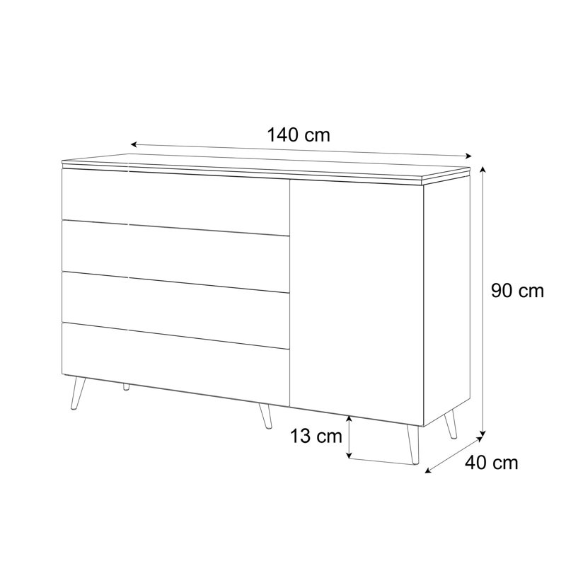 Aasim 140cm Sideboard