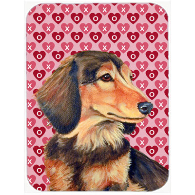 Caroline's Treasures Valentine Hearts Dachshund Hearts Love and Valentine's Day Portrait Glass Cutting Board