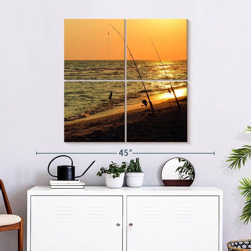 Senne American Sunset Fishing, H 32 po x l 32 po