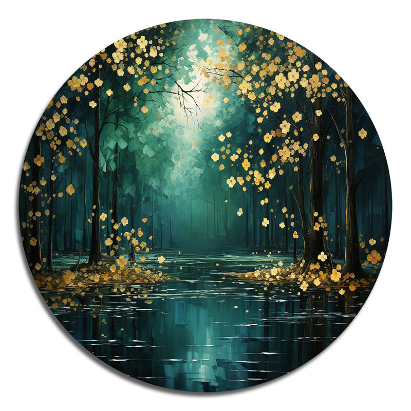 Hadik - Paysages, art rond en métal, H 29 po x l 29 po x P 1 po