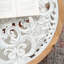 Table basse ronde avec rangement ouvert, blanc + bois naturel, pieds en bois massif et table facile à nettoyer de 30,71 po, et 2 caractéristiques, nécessitant peu d'entretien
