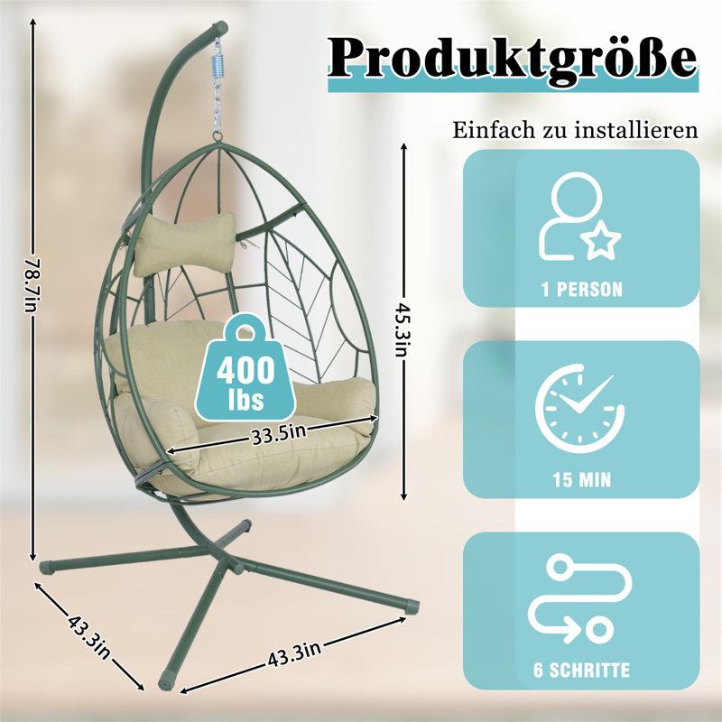 Fauteuil à œufs avec cadre en acier