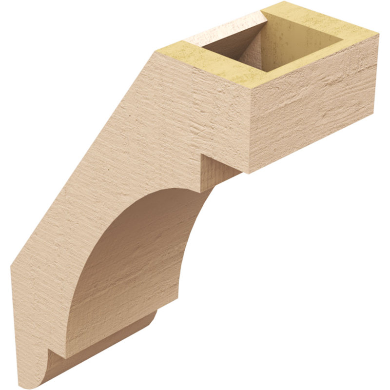 Attelle de genou en faux bois de cèdre brut Timberthane, l 5 po x P 10 po x H 14 po, brun clair apprêté
