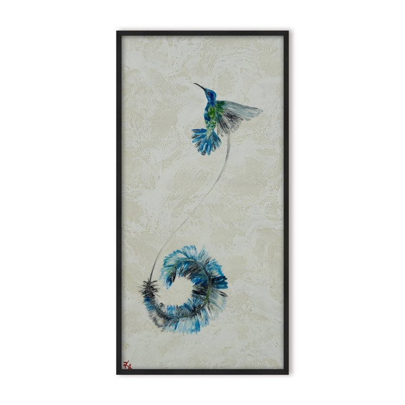 Nature Inspired "Feathered Symphony" Canvas Wall Art By Karen Biery, 48" H x 24" W, Framed Matted Print, Gold