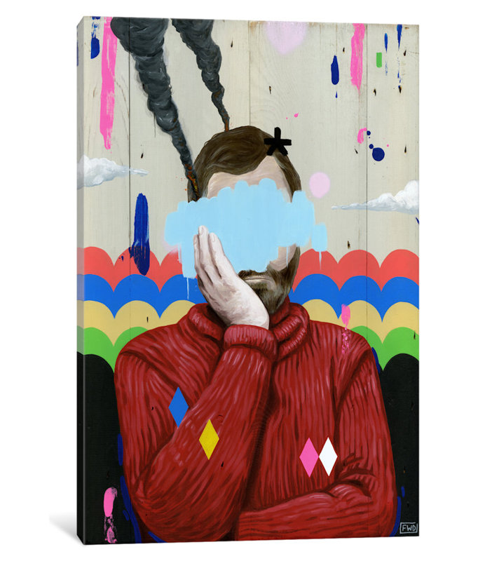 « sad », impression sur toile, H 12 po x l 8 po x P 0,75 po