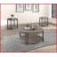 Table basse de salon contemporaine avec pieds en métal Rangement inférieur, fini brun / brun clair durable