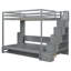 Full Over Full Size Murphy Bed With Hydraulic Lift & Desk Design, Grey