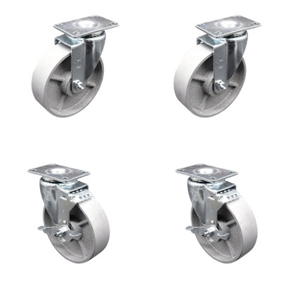 4-Piece Semi Steel Caster Set