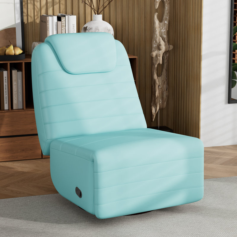 32.9" Wide Swivel Accent Chair, Single Seater 360 Rotation, Recliner with padded Seat and Backrest, Green
