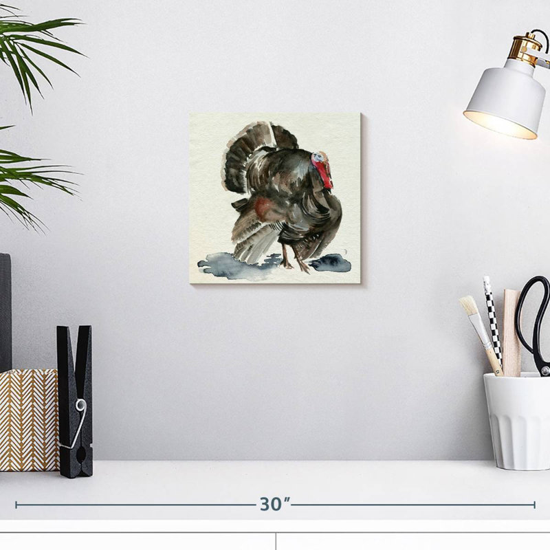 Dinde aquarelle Brampt I, H 10 po x l 10 po