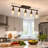 35" 5-Light Black Fixed Track Lighting Kit With Adjustable Heads And Glass Shades-134285588