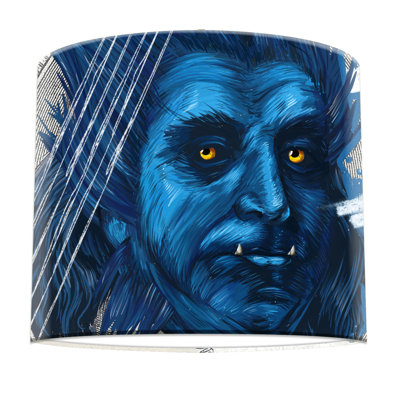 Hagen 29cm H Paper Drum Lamp Shade ( Screw On ) in Blue