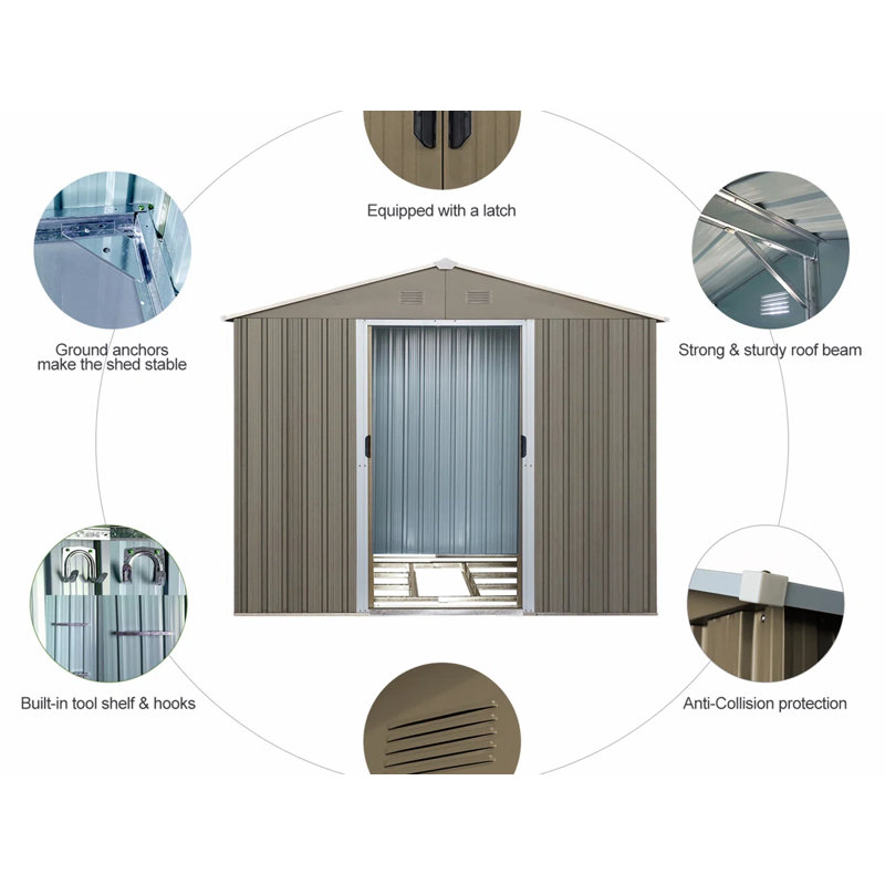 8 ft. W x 6 ft. D Metal Storage Shed