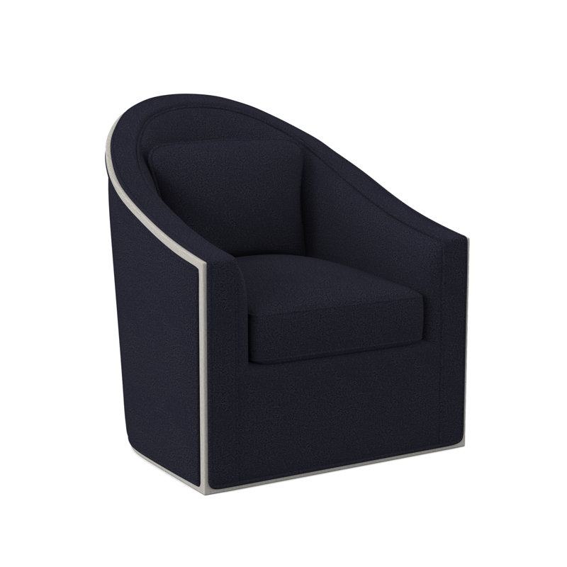 Fauteuil pivotant Academy, Bisque, 100% polyester bleu marine de Venise
