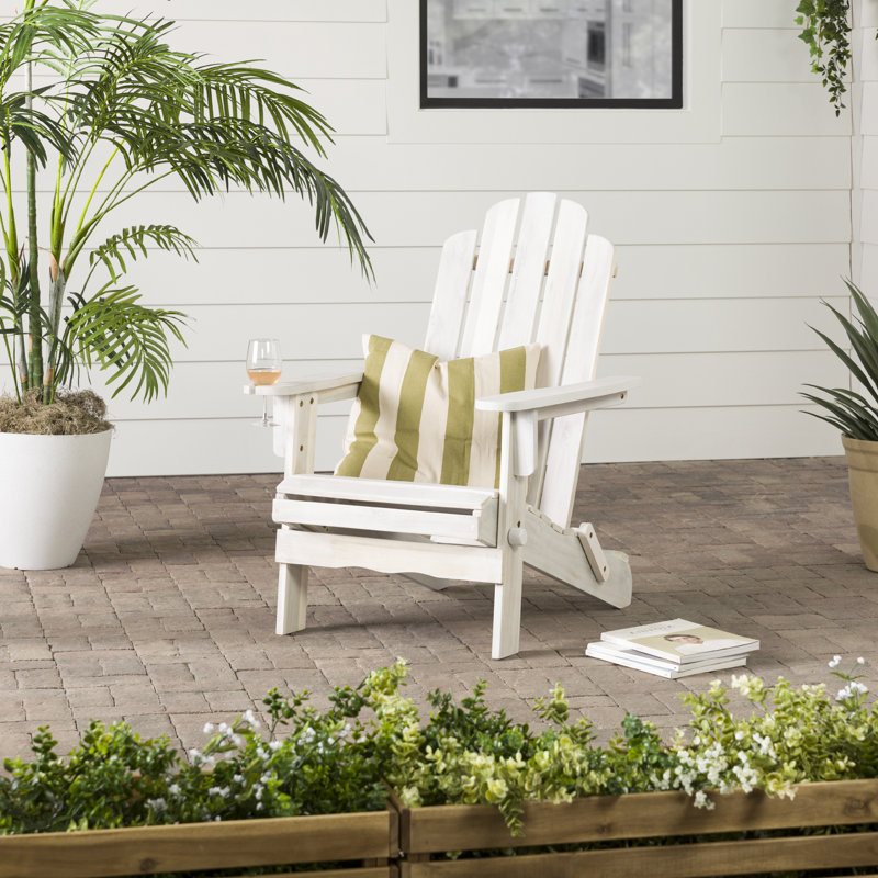 Abhisekh Outdoor Adirondack Chair, White Wash