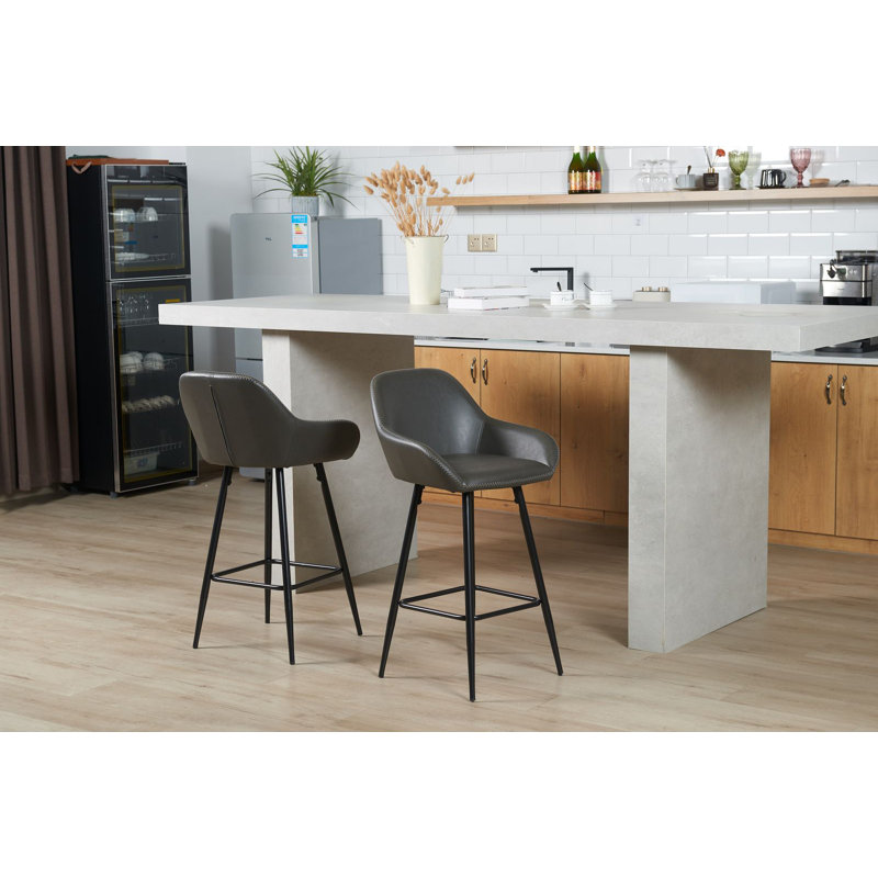Alexis Grey Bar Stools (Set Of 2), Gray